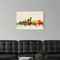 thumbnail image 3 of Great Big Canvas "Indianapolis Indiana Skyline"  by Michael Tompsett Orange Olive Green   Wrapped Canvas Print Wall Artwork, 3 of 7