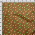 thumbnail image 3 of oneOone Viscose Chiffon Rust Brown Fabric Lemon Vegetable Sewing Material Print Fabric By The Yard 42 Inch Wide, 3 of 4