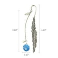 thumbnail image 7 of Wrapables Metal Leaf Bookmark with Charm for Book Lovers & Readers (Set of 2), Mint & Blue, 7 of 7