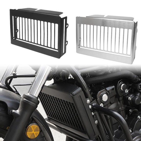 Motorcycle Radiator Protector Autobike Modified Water Tank Protection Grille Oil Cooling Radiator Cover Net for Honda Rebel 500 Rebel CMX CM500 CM300 Silver