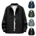 thumbnail image 2 of Fengactive Men's Snap Button Down Jackets Fashion Lapel Long Sleeve Loose Coats Fall Winter Casual Business Dressy Outwear, 2 of 5