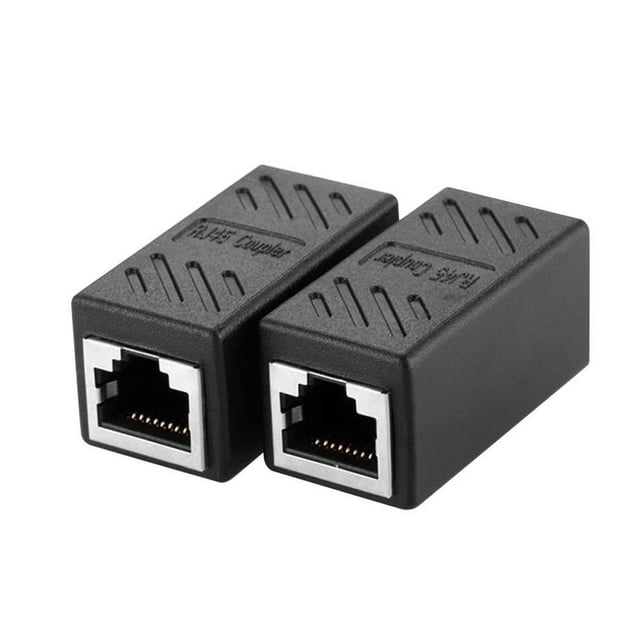LNGOOR 2Pcs RJ45 Female Coupler Cat5/Cat6 LAN Ethernet Cable Extender Adapter Connector