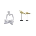 thumbnail image 1 of Figura de pensador abstracto,Estatua de pensador abstracto,decoración para el hogar,Figura humana decorativa para oficina,coleccionable,Estatuas de pájaros,Estatuas de pájaros de, 1 of 8