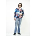 thumbnail image 5 of Members Only Men's Flag Print Pullover Windbreaker Jacket, White, XLarge, Long Sleeves, 5 of 11