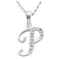 thumbnail image 1 of Collar Gargantilla Letra P Horoz Plata 925 45cm, 1 of 5
