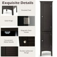 thumbnail image 5 of Giantex High Storage Bathroom Cabinet, Freestanding Slim Organizer,  Linen Tower Narrow Floor Cabinet, Brown, 5 of 10