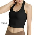 thumbnail image 4 of Sonducket Ropa interior Inalámbrico Seguro La correa para el cuello Sujetadores delgados de una pieza para el pecho Cómodo Correr Montar Ir de Camisetas sin mangas Negro S, 4 of 6