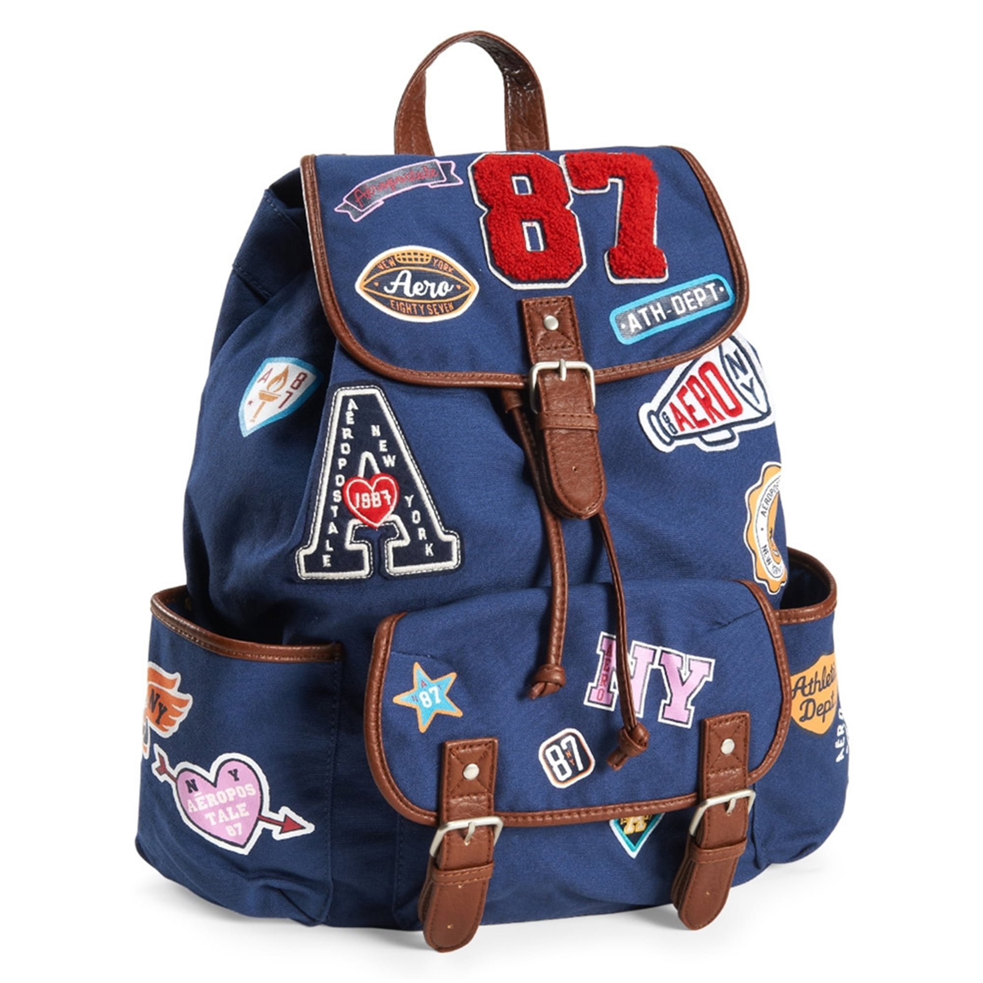 Aeropostale Unisex Varsity Patches Mochila estandar 015 Aeropostale Paquete diario