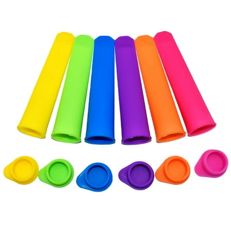 

6Pcs Popsicles Molds Silicone Ice Pop Molds with Lid BPA Free Reusable Popsicle Maker Durable Frozen Popsicle Maker DIY Ice Cream Mould for Kids Adults (Pure Color)