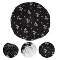 thumbnail image 3 of Unique Bargains 1 Pc Women Double Layer Butterfly Shower Cap for Bathroom Vacation Travel Polyester Cotton PEVA Black, 3 of 3