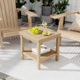 thumbnail image 4 of Costway 2 Pcs Table d'Appoint Extérieur à 2 Niveaux, Table d'Extrémité en Bois de Teck avec Tablette de Rangement Naturel, 4 of 10
