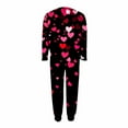 thumbnail image 5 of FDGIU Women's Plus Size Pajama Set - 2 Piece Soft Heart Printed Loose Fit Long Sleeve Long Pants Loungewear for Valentine's Day, 5 of 6