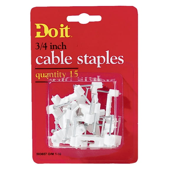 GB Electrical Cable Staple Clip - Plastic, White, 3/4 In - Single Piece