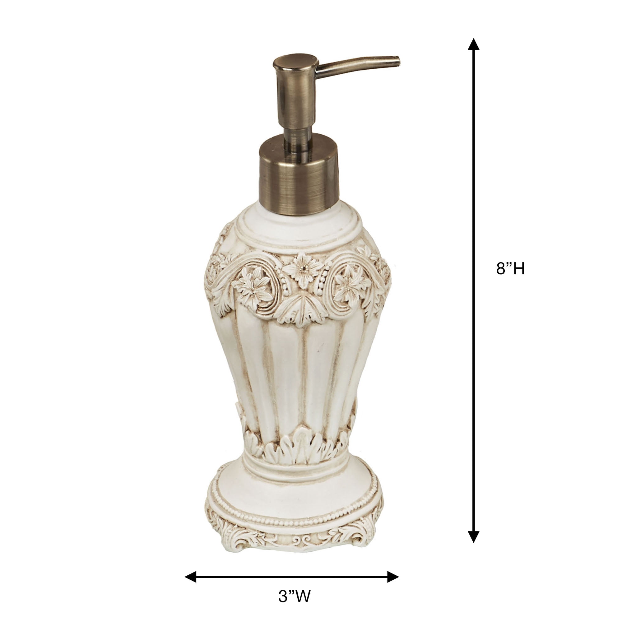 Flowering Medallion Lotion Soap Dispenser Antique Ivory Soap Dispenser