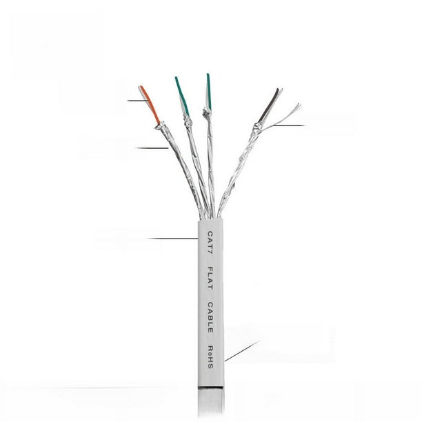 Cable plano CAT7 de siete tipos, 0,5123510 metros, 10 G, 10 G, cable de red plano de alta velocidad con protección del medio ambiente para