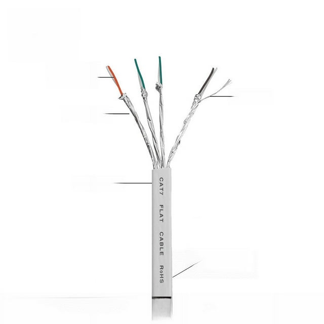 Cable plano CAT7 de siete tipos, 0,5123510 metros, 10 G, 10 G, cable de red plano de alta velocidad con protección del medio ambiente para