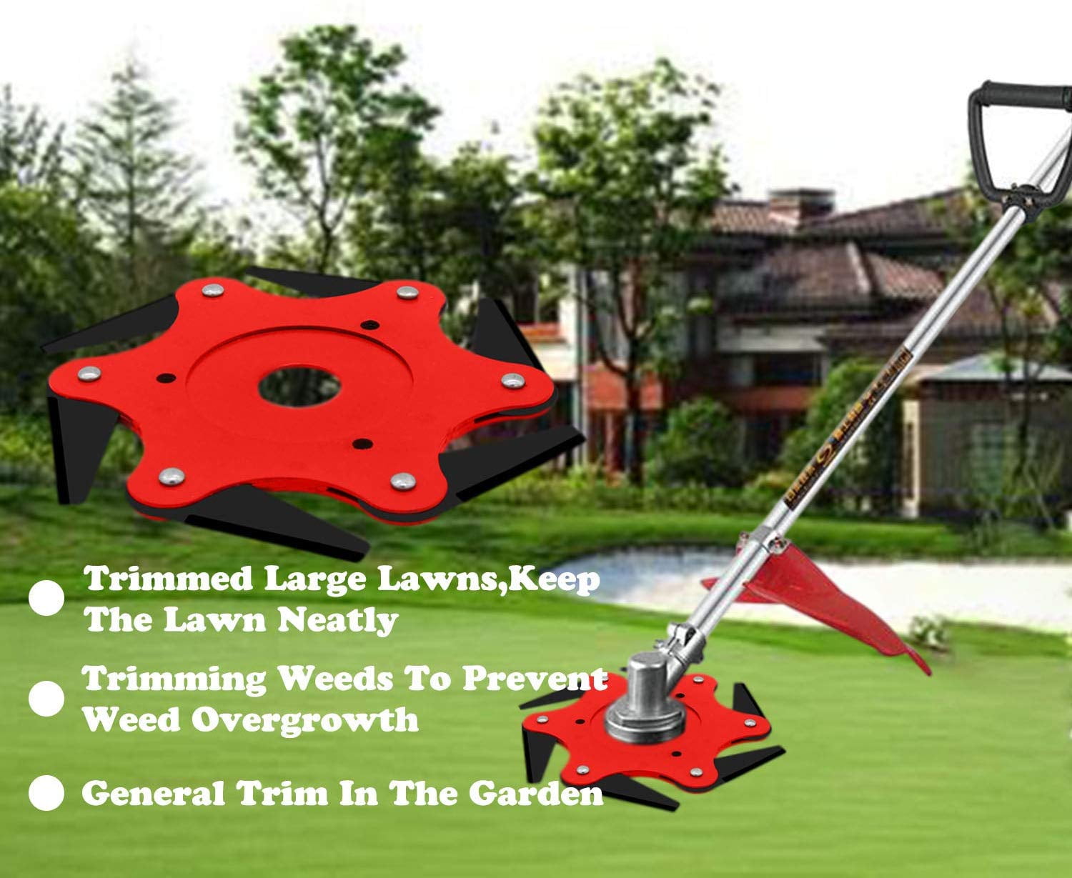 trimmer head 6 steel blades razors 65mn lawn mower outdoor grass weed eater brush cutter tool