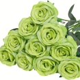 thumbnail image 1 of 10 exquisitas rosas artificiales con tallo, rosas de seda simuladas con apariencia realista, ideales for centros de mesa de ramos de novia, decoración floral y decoración del hogar for bodas., 1 of 6