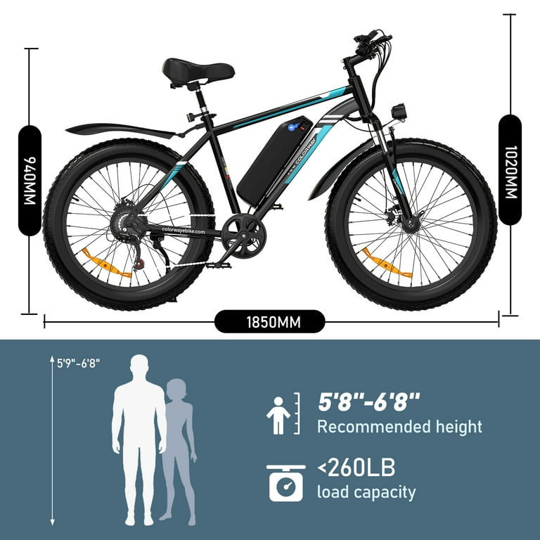 COLORWAY 26 4.0 Fat Tire E bike 750W Electric Bicycles 15AH 48V Mountain Electric Bike for adult UL 2849 Shop Black Friday Deals for 2024 Walmart