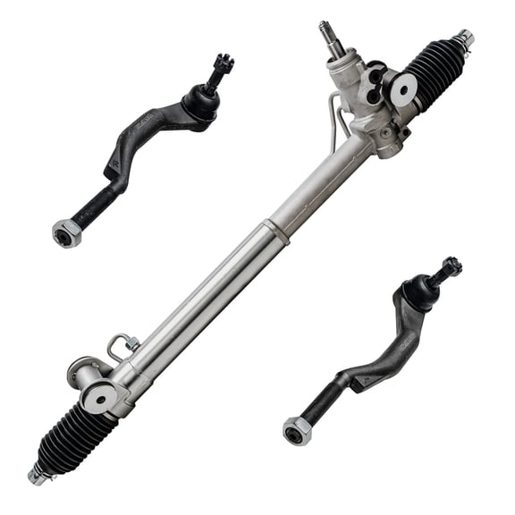 Detroit Axle - Front 3pc Rack and Pinion Kit for Chevrolet Trailblazer EXT SSR Envoy XL XUV Buick Rainier Saab 9-7x, 1 Complete Power Steering Rack and Pinion 2 Outer Tie Rod Ends