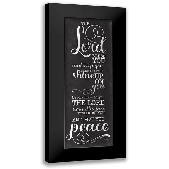 Rae, Marla 7x14 Black Modern Framed Museum Art Print Titled - May the Lord Bless You (black)