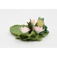 thumbnail image 3 of Ceramic Frog Lotus Flowers Candle Holder 5.75x5.5x3 Spring Gift, 3 of 5