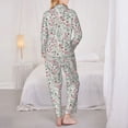 thumbnail image 6 of Goofa Fairy Floral Printed Women’s 2 Piece Pajama Set Super,Pajamas Women's Long Sleeve Sleepwear Soft Button Down Loungewear Pjs Lounge Set Nightwear-Small, 6 of 9
