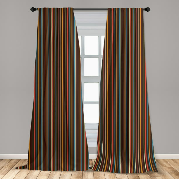 Striped Curtains 2 Panels Set Colorful, Vertical Striped Living Room Curtains