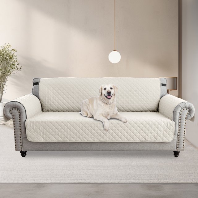 Waterproof & Scratch-Resistant Pet Sofa Cover – Protect Your Sofa from Pets’ Claws and Stains! (White,Sofa Oversize)