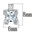 thumbnail image 2 of Women's Brass Rhodium CZ Clear 1.50(g) Stud Earrings, 2 of 2