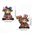 thumbnail image 3 of USA Independence Day Decorations Set of 2, Patriotic Wooden Cow Figurines for 4th of July, Red White Blue Farm Animal Wall Decor Home Party Supplies, 3 of 7