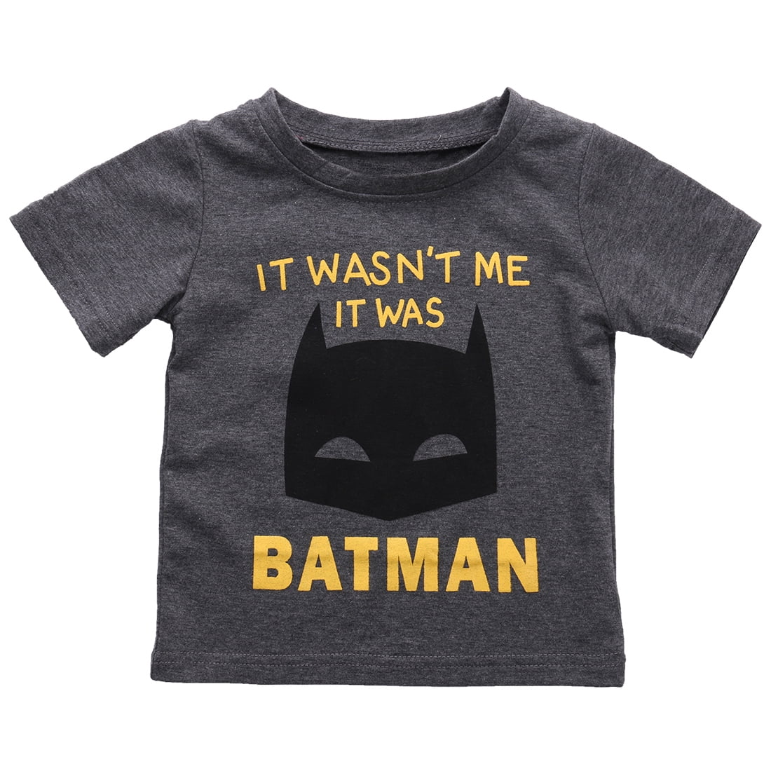 Batman 2-piece Toddler Boy Letter Figure Print Short-sleeve Yellow Tee and Elasticized Pants Set