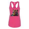 thumbnail image 2 of Wild Bobby, Colorful Rainbow Siberian Tiger Animal Lover Women Racerback Tank Top, Raspberry, Large, 2 of 3