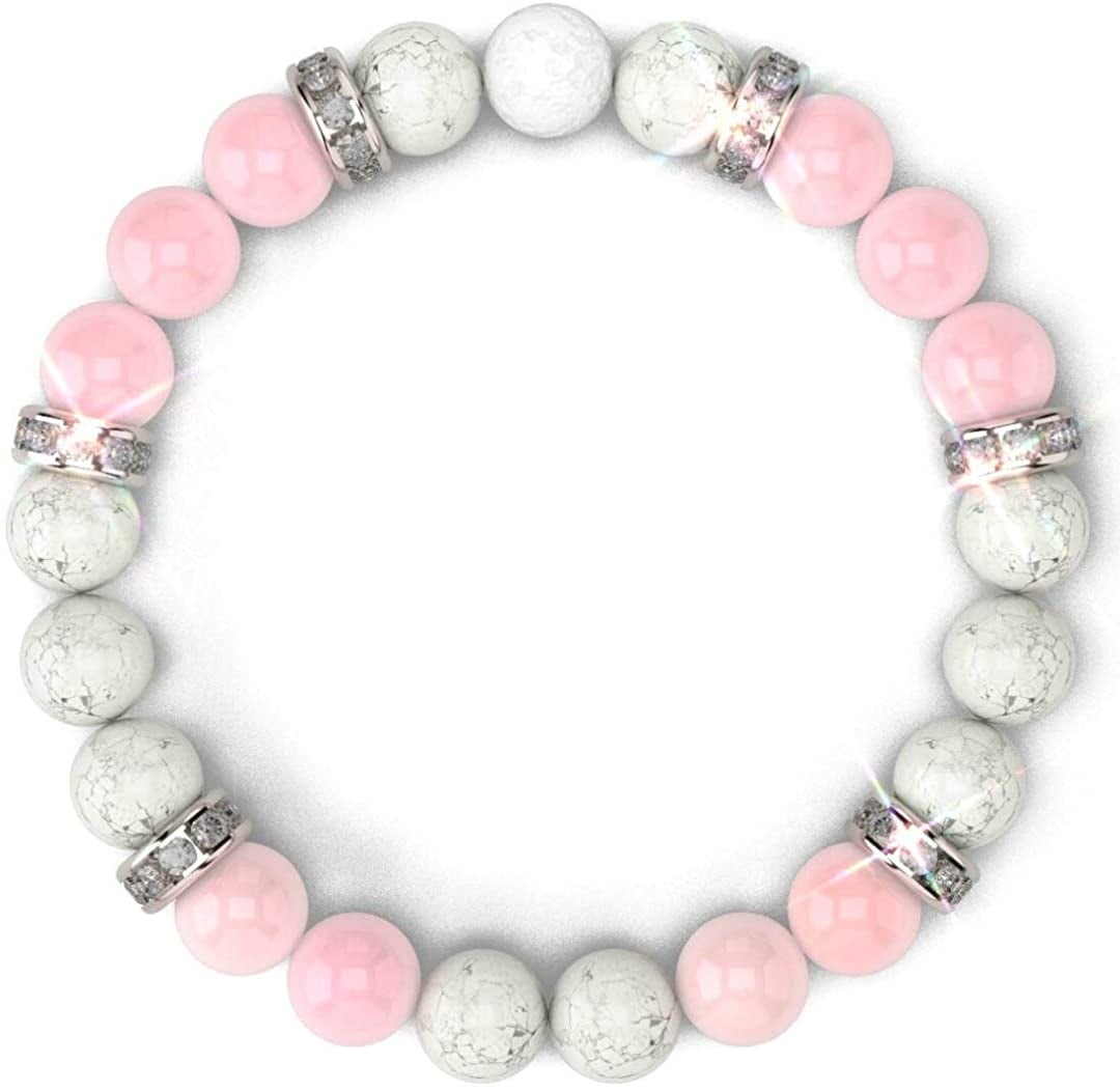 Pink Bracelet Quartz Bracelet Love Bracelet Rose Quartz Crystal Gemstone Beaded Chakra Bracelet Sweet Candy Chakra Bracelet