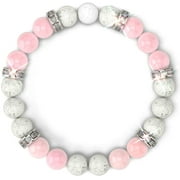 QUINTINA Women's rose quartz bracelet Rose quartz crystal + white lava aromatherapy crystal stone