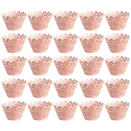 

50Pcs Hollow out Cupcake Wrappers Cake Paper Cups Pretty Lace Liner Baking Cups Muffin Cake Dessert Wrapping for Home Store Wedd