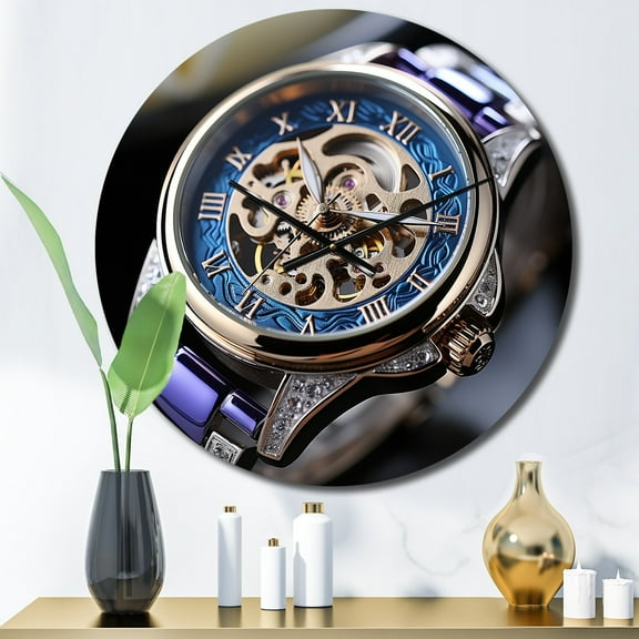 Designart "Minimalist Elegance in a Wrist Watch" Fashion Oversized Wall Clock