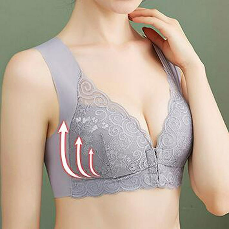 Frostluinai Savings Clearance bras for women no underwire Women's Plus Size  Bra Post-Surgery Bra Front Closure Brassiere Lace Bra Breathable  Comfortable Underwear Vest 