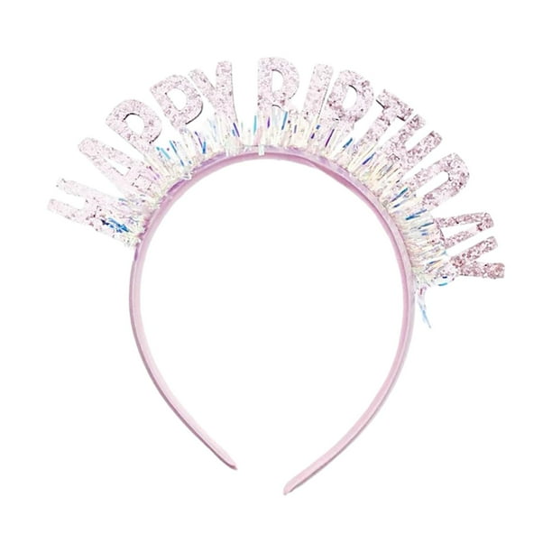 Diadema de , diadema de , aro para el pelo, broche, Tiara de cumpleaños brillante, corona de cumpleaños para fiesta , rosa