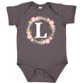 thumbnail image 3 of Inktastic Monogram Letter L Rose Floral Wreath Girls Baby Bodysuit, 3 of 5