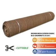 Fence4ever 6ft x 50ft Brown Sunscreen Shade Fabric Roll 95% UV Block