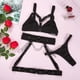 thumbnail image 1 of Conjunto de ropa interior sexy de tres piezas con anillo de ajuste para pierna y cintura con sello de estilo europeo y americano para mujer, 1 of 6