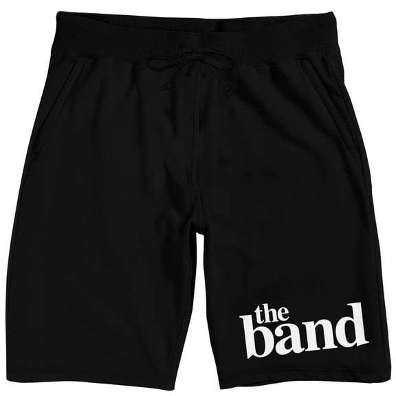The Band Logo Men's Black Lounge Shorts-Medium