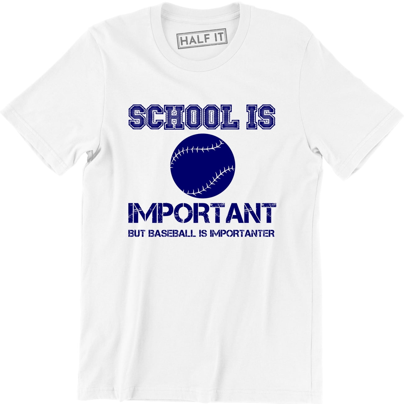 School Is Important But Baseball Is Importanter Funny Men' TShirt