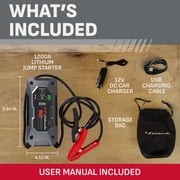 Schumacher Electric RUGGED 1200A Lithium Car Battery Jump Starter and Power pack/Jump Box, USB Charging, 12V Sport, Auto, and Marine Batteries, SL1668