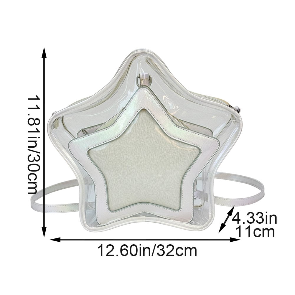 Jiibva Star Ita Bag Stars Ita Purse Pins Display Backpack Cute Aesthetic Y2K Crossbody Bag Ita Display Handbag Daily Use