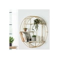 thumbnail image 3 of Elegant Wall Hanging Storage Organizer for Living Room Decor - Round Wall Mounted Shelf for Entryway Display - Metal Frame Accent for Bedroom and Office Spaces - 32", White & Gold, 3 of 13