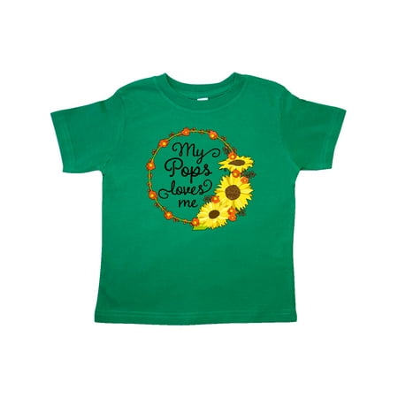 

Inktastic My Pops Loves Me with Sunflower Wreath Gift Toddler Boy or Toddler Girl T-Shirt