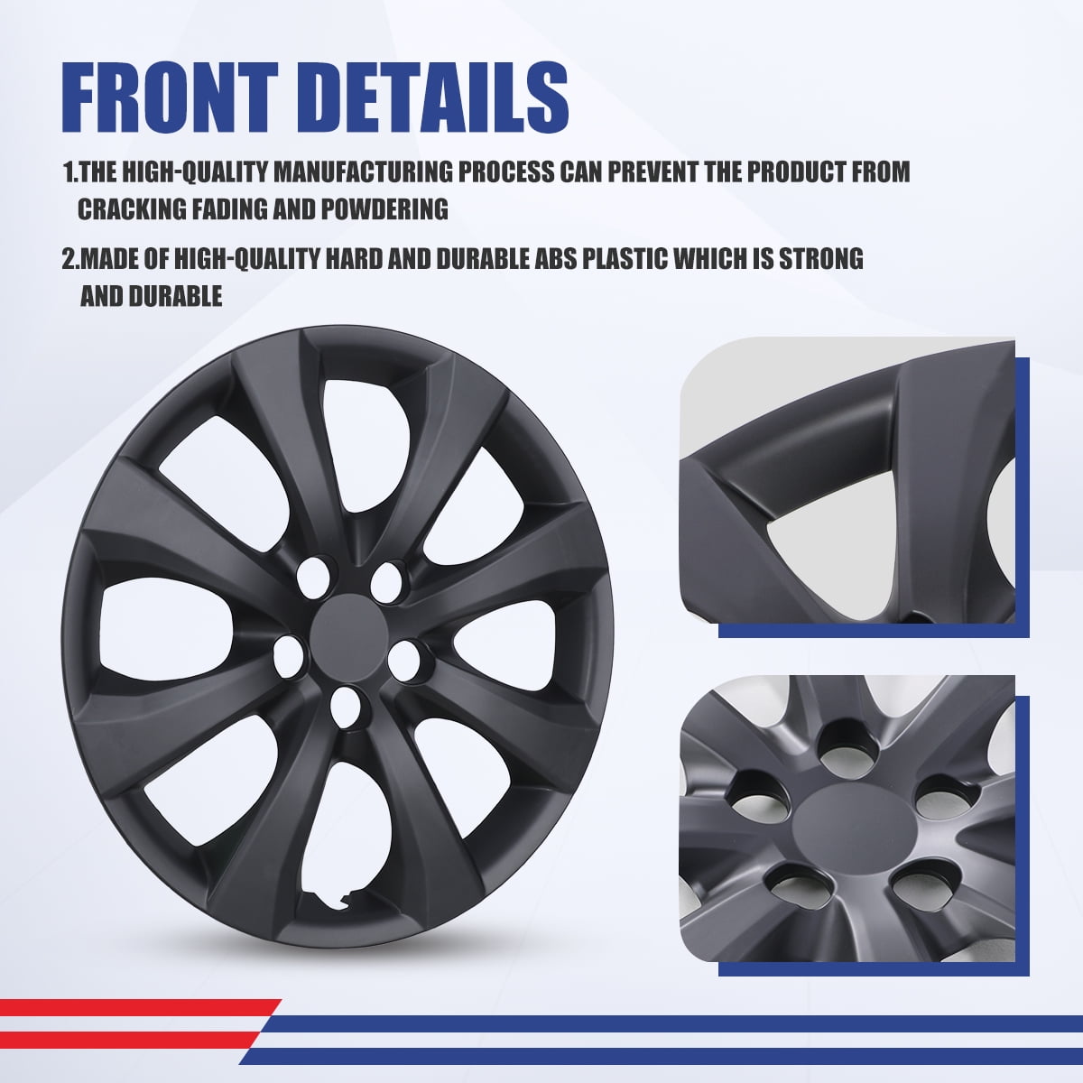 4 Pack 16" Hubcaps for 2020-2025 Toyota Corolla,Wheel Rim Cover for 2023-2025 Toyota Corolla Hybrid,Compatible With Steel Wheels,Snap on Installation,Black Matte