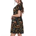 thumbnail image 2 of Hirioo Autumn Floral for Short Sleeve Dress Women's Short Sleeve Dress with Pockets, 2 of 6